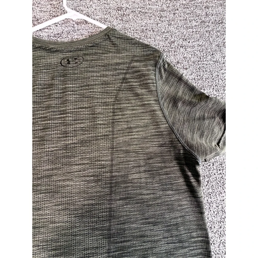 Under Armour Threadborne HeatGear T-Shirt Mens XL Green Space Dye Fitted Casual